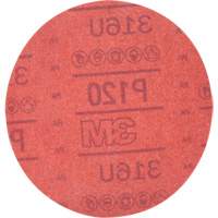 Disque abrasif rouge 01224 Hookit, 316U, dia 6", Grain P120, Oxyde d'aluminium, A We Share Industrial Supply