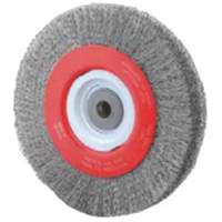 Roue d'&eacute;tabli sertie, 8" dia., Fils 0,014", Arbre 1/2"-2 We Share Industrial Supply