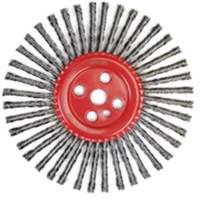 Brosse &agrave; fils nou&eacute;s pour cordons de soudure, Dia. 12", Fils 0,035", Arbre 1", Acier We Share Industrial Supply