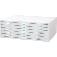 Steel Plan Files-5 Drawer, 5 Drawers, 53-3/8" W x 41-3/8" D x 16-1/2" H We Share Industrial Supply