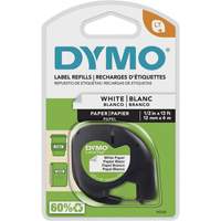 Labels for LetraTag Plus LT100-H, 12 mm x 13', Black on White We Share Industrial Supply