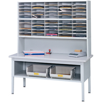 Mobilier E-Z Sort pour la salle du courrier- Tables de tri avec tablette-Dessus de table, 60" la x 28" p x 36" h, Stratifi&eacute; We Share Industrial Supply