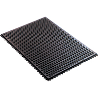 Conductive Anti-Fatigue Rubber Mat Interlocking Room System, Rubber, 2' W x 3' L, 1/2" Thick, Black We Share Industrial Supply