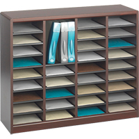 Casier &agrave; compartiments E-Z Stor pour documentation, Stationnaire, 36 fentes, Bois, 40" la x 3/4" p x 32-1/2" h We Share Industrial Supply