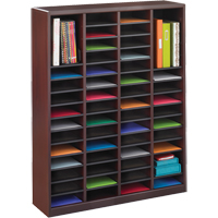 Casier &agrave; compartiments E-Z Stor pour documentation, Stationnaire, 60 fentes, Bois, 40" la x 3/4" p x 52-1/4" h We Share Industrial Supply