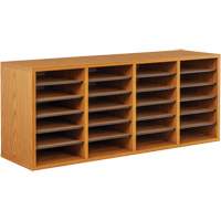 Casier &agrave; compartiments r&eacute;glable pour documentation, Stationnaire, 24 fentes, Bois, 39-1/4" la x 11-3/4" p x 16-1/4" h We Share Industrial Supply