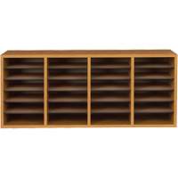 Casier &agrave; compartiments r&eacute;glable pour documentation, Stationnaire, 24 fentes, Bois, 39-1/4" la x 11-3/4" p x 16-1/4" h We Share Industrial Supply
