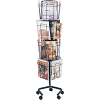 Pr&eacute;sentoirs pivotants pour documentation, Rotatif, 16 fentes, Fil m&eacute;tallique, 15" la x 15" p x 60" h We Share Industrial Supply