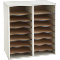 Casier &agrave; compartiments r&eacute;glable pour documentation, Stationnaire, 16 fentes, Bois, 19-1/2" la x 11-3/4" p x 21" h We Share Industrial Supply