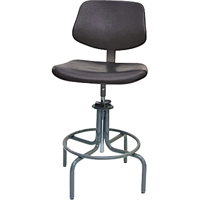 Tabouret rectangulaire avec dos de s&eacute;rie 600, Mobile, Ajustable Hauteur, Capacit&eacute; 250 lb We Share Industrial Supply