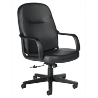Fauteuil de bureau, Cuir, Noir We Share Industrial Supply