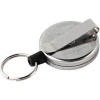 D&eacute;rouleurs autor&eacute;tractables originaux #485-HDK, Chrome, C&acirc;ble 48", Fixation Agrafe de ceinture We Share Industrial Supply