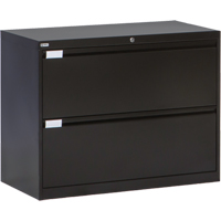 Lateral Filing Cabinet, Steel, 2 Drawers, 36" W x 18" D x 27-7/8" H, Black We Share Industrial Supply
