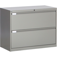 Lateral Filing Cabinet, Steel, 2 Drawers, 36" W x 18" D x 27-7/8" H, Grey We Share Industrial Supply