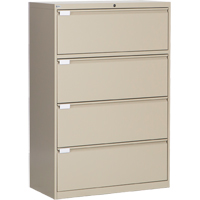 Lateral Filing Cabinet, Steel, 4 Drawers, 36" W x 18" D x 53-3/8" H, Beige We Share Industrial Supply