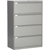Lateral Filing Cabinet, Steel, 4 Drawers, 36" W x 18" D x 53-3/8" H, Grey We Share Industrial Supply