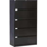 Lateral Filing Cabinet, Steel, 5 Drawers, 36" W x 18" D x 65-1/2" H, Black We Share Industrial Supply