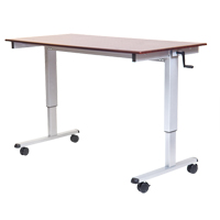 Postes de travail ajustables pour travail assis et debout , , 48-1/2" h x 48" la x 32-1/2" p, Noyer We Share Industrial Supply