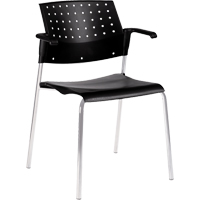 Chaises empilables, Plastique, Hauteur 33", Capacit&eacute; 300 lb, Noir We Share Industrial Supply