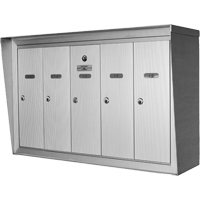 Boîtes aux lettres plateforme unique, Fixation Mural, 16" x 5-1/2", 3 portes, Aluminium We Share Industrial Supply