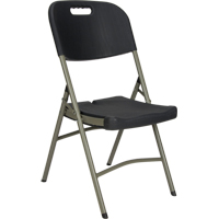 Chaise pliante, Poly&eacute;thyl&egrave;ne, Noir, Capacit&eacute; 350 lb We Share Industrial Supply
