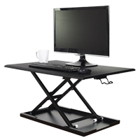 Bureau ajustable pour travail assis et debout, Mod&egrave;le de bureau, 15-3/4" h x 31-1/2" la x 22-1/2" p, Noir We Share Industrial Supply