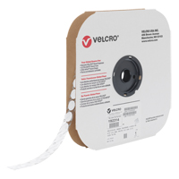 Attache Velcoin, Crochet, 3/4" dia., Adh&eacute;sif, Blanc We Share Industrial Supply