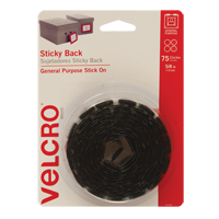 Attaches en jeton, Boucle et crochet, 5/8" dia., Adh&eacute;sif, Noir We Share Industrial Supply