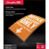 Pochettes lamin&eacute;es pour lettres Swingline UltraClear We Share Industrial Supply
