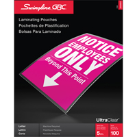 Pochettes lamin&eacute;es pour lettres Swingline UltraClear We Share Industrial Supply