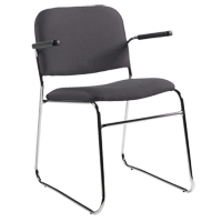 Chaise, Tissu, Hauteur 30", Capacit&eacute; 200 lb, Noir We Share Industrial Supply