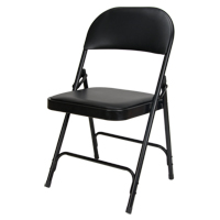 Chaise pliante rembourr&eacute;e en vinyle, Acier, Noir, Capacit&eacute; 300 lb We Share Industrial Supply