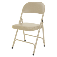 Chaise pliante rembourr&eacute;e en vinyle, Acier, Beige, Capacit&eacute; 300 lb We Share Industrial Supply