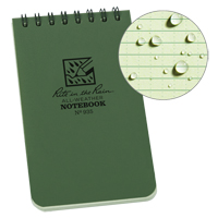 Pocket Top-Spiral Notebook, Soft Cover, Green, 100 Pages, 3" W x 5" L We Share Industrial Supply