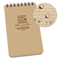 Pocket Top-Spiral Notebook, Soft Cover, Tan, 100 Pages, 3" W x 5" L We Share Industrial Supply
