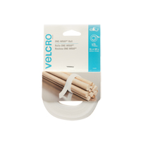 Ruban d'attaches One-Wrap, Boucle et crochet, 12' x 3/4", Auto-aggripant, Blanc We Share Industrial Supply