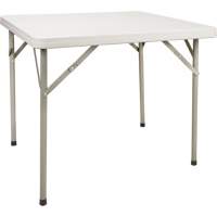 Folding Table, Square, 34" L x 34" W, Polyethylene, White We Share Industrial Supply