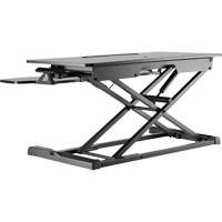 Poste de travail assis-debout Goya, Mod&egrave;le de bureau, 22" h x 31-1/2" la x 24" p, Noir We Share Industrial Supply