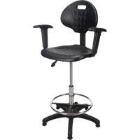 Heavy-Duty Ergonomic Stool with Adjustable Arm Rests, Stationary, Adjustable Height, 250 lbs. Capacity We Share Industrial Supply