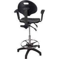 Heavy-Duty Ergonomic Stool with Adjustable Arm Rests, Stationary, Adjustable Height, 250 lbs. Capacity We Share Industrial Supply