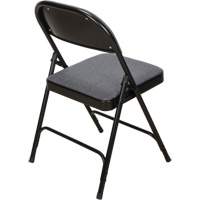 Deluxe Fabric Padded Folding Chair, Steel, Grey, 300 lbs. Weight Capacity We Share Industrial Supply