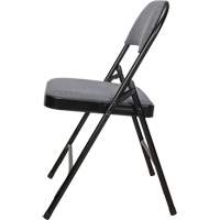 Deluxe Fabric Padded Folding Chair, Steel, Grey, 300 lbs. Weight Capacity We Share Industrial Supply