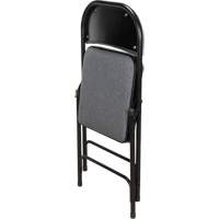 Deluxe Fabric Padded Folding Chair, Steel, Grey, 300 lbs. Weight Capacity We Share Industrial Supply