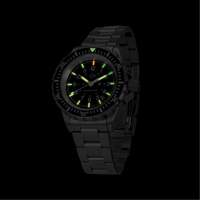 Grande montre automatique de plong&eacute;e avec feuille d'&eacute;rable gris et bracelet en acier inoxydable, Num&eacute;rique, &agrave; piles, 41 mm, Argent We Share Industrial Supply