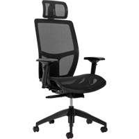 Chaise &agrave; dossier moyen avec m&eacute;canisme &agrave; basculement synchronis&eacute; &agrave; d&eacute;tection de poids Format+, Mailles, Noir, Capacit&eacute; 300 lb We Share Industrial Supply