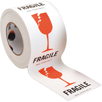 &eacute;tiquettes pour traitement sp&eacute;cial Fragile, 6" lo x 4" la, Rouge/blanc We Share Industrial Supply