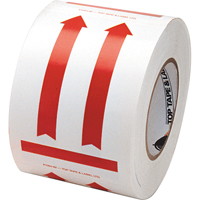 &eacute;tiquettes pour traitement sp&eacute;cial a/pictogramme Ce c&ocirc;t&eacute; vers le haut, 6" lo x 4" la, Rouge/blanc We Share Industrial Supply