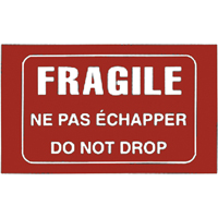 "Fragile" Bilingual Special Handling Labels, 5" L x 3" W, White on Red We Share Industrial Supply