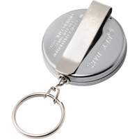 Porte-cl&eacute;s autor&eacute;tractable de s&eacute;rie Original, Chrome, C&acirc;ble 24", Fixation Agrafe de ceinture We Share Industrial Supply