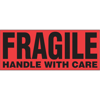 &eacute;tiquettes pour traitement sp&eacute;cial Fragile Handle with Care, 5" lo x 2" la, Noir/rouge We Share Industrial Supply